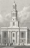 LONDON. St John's, Hoxton 1827 old antique vintage print picture
