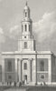 LONDON. St John's, Hoxton 1827 old antique vintage print picture