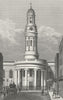 WYNDHAM PLACE. St Mary's Church, rectory Marylebone 1828 old antique print