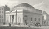 LONDON. Albion Chapel, Moorgate 1828 old antique vintage print picture