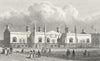 LONDON. Brewer's Alms Houses, Mile End 1828 old antique vintage print picture