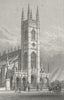 LONDON. St Lukes Church, Chelsea 1828 old antique vintage print picture