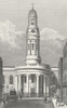 WYNDHAM PLACE. St Mary's Church, rectory Marylebone 1828 old antique print