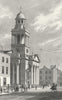 MARYLEBONE. Chapel Ease, Stafford St Rd 1827 old antique vintage print picture