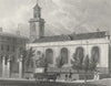 LONDON. St Mary, Aldermanbury 1830 old antique vintage print picture