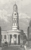 WYNDHAM PLACE. St Mary's Church, rectory Marylebone 1828 old antique print