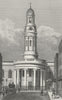 WYNDHAM PLACE. St Mary's Church, rectory Marylebone 1828 old antique print