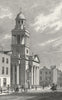 MARYLEBONE. Chapel Ease, Stafford St Rd 1827 old antique vintage print picture