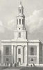 LONDON. St John's, Hoxton 1827 old antique vintage print picture