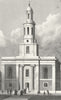 LONDON. St John's, Hoxton 1827 old antique vintage print picture