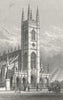 LONDON. St Lukes Church, Chelsea 1828 old antique vintage print picture