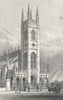 LONDON. St Lukes Church, Chelsea 1828 old antique vintage print picture