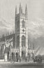 LONDON. St Lukes Church, Chelsea 1828 old antique vintage print picture