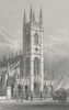 LONDON. St Lukes Church, Chelsea 1828 old antique vintage print picture