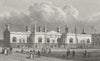 LONDON. Brewer's Alms Houses, Mile End 1828 old antique vintage print picture