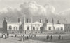 LONDON. Brewer's Alms Houses, Mile End 1828 old antique vintage print picture