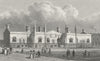 LONDON. Brewer's Alms Houses, Mile End 1828 old antique vintage print picture