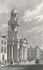 MARYLEBONE. Chapel Ease, Stafford St Rd 1827 old antique vintage print picture