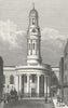 WYNDHAM PLACE. St Mary's Church, rectory Marylebone 1828 old antique print