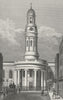 WYNDHAM PLACE. St Mary's Church, rectory Marylebone 1828 old antique print