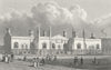 LONDON. Brewer's Alms Houses, Mile End 1828 old antique vintage print picture