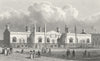 LONDON. Brewer's Alms Houses, Mile End 1828 old antique vintage print picture