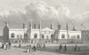 LONDON. Brewer's Alms Houses, Mile End 1828 old antique vintage print picture