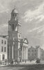 MARYLEBONE. Chapel Ease, Stafford St Rd 1827 old antique vintage print picture