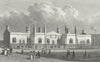 LONDON. Brewer's Alms Houses, Mile End 1828 old antique vintage print picture