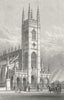 LONDON. St Lukes Church, Chelsea 1828 old antique vintage print picture
