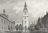 CHURCHES. Christ Church & Christ's Hospital 1829 old antique print picture