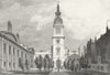 CHURCHES. Christ Church & Christ's Hospital 1829 old antique print picture