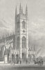 LONDON. St Lukes Church, Chelsea 1828 old antique vintage print picture