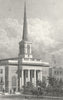 KINGS. St Barnabas, King Square 1828 old antique vintage print picture
