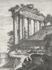 ROME. Inside Portico of Temple Concord c1750 old antique vintage print picture