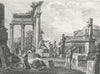 ROMAN RUINS. Figures statue c1800 old antique vintage print picture