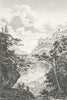 LANDSCAPES. River viaduct men fishing in waterfall c1800 old antique print