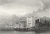 ITALIAN LAKE?. Palace boat Mtn; Stanfield Grundy c1830 old antique print
