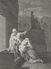 FAMILY. J'embrasse mes enfans c1800 old antique vintage print picture