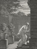 ROMANCE. Lady going for rendez-her lover André c1800 old antique print picture