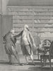 LIBRARIES. 2 men André Routh c1800 old antique vintage print picture