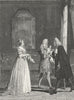SOCIETY. Elegant Lady two men Cede c1800 old antique vintage print picture