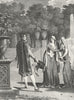 FRANCE. Gaston Duc de Foix & 2 ladies c1800 old antique vintage print picture