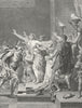 SOCIETY. Duel sword axe lady crowd c1800 old antique vintage print picture
