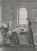 RELIGIOUS. Monks prayer beads rosary cross c1800 old antique print picture