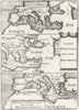 MEDITERRANEAN. Du Globe Terrestre; Mallet 1702 old antique map plan chart