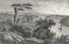 SHIPS. Inlet harbour bay sunset landscape c1830 old antique print picture