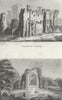 HEREFORD. Goodrich Castle; Netley abbey 1825 old antique vintage print picture
