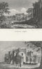 DURHAM. Furness Abbey; Raby Castle 1825 old antique vintage print picture