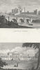 NORTHUMBS. Alnwick Castle; Stowe 1825 old antique vintage print picture